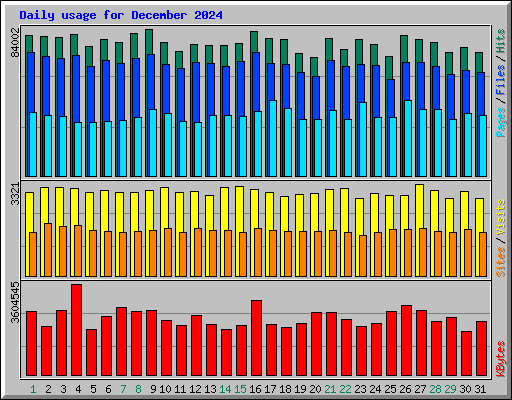 Daily usage for December 2024