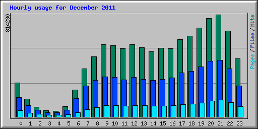 Hourly usage for December 2011