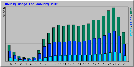 Hourly usage for January 2012