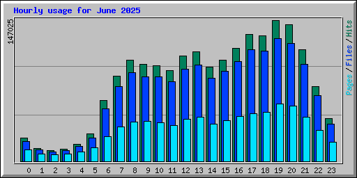 Hourly usage for June 2025
