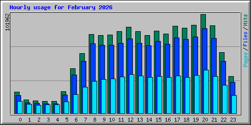 Hourly usage for February 2026